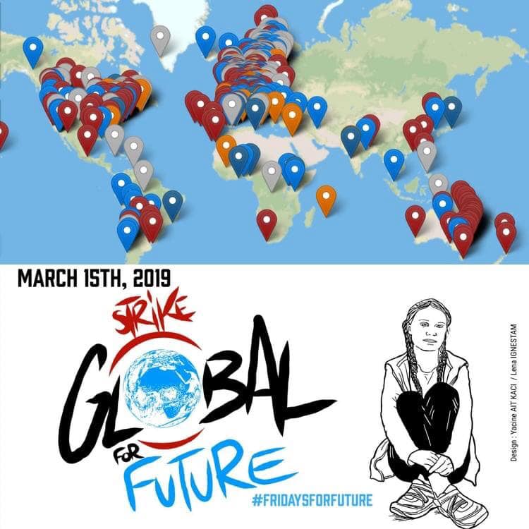 Greta Thunberg Fridays for future huelga por el clima mapa