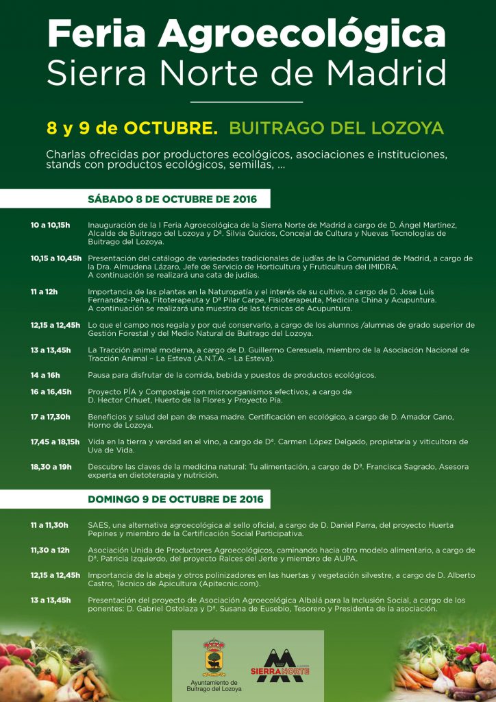 Feria Agroecológica Buitrago del Lozoya programa