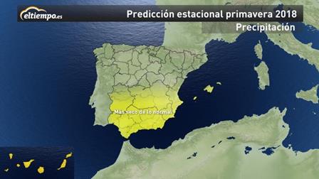 Predicciones meteorológicas Primavera 2018 España
