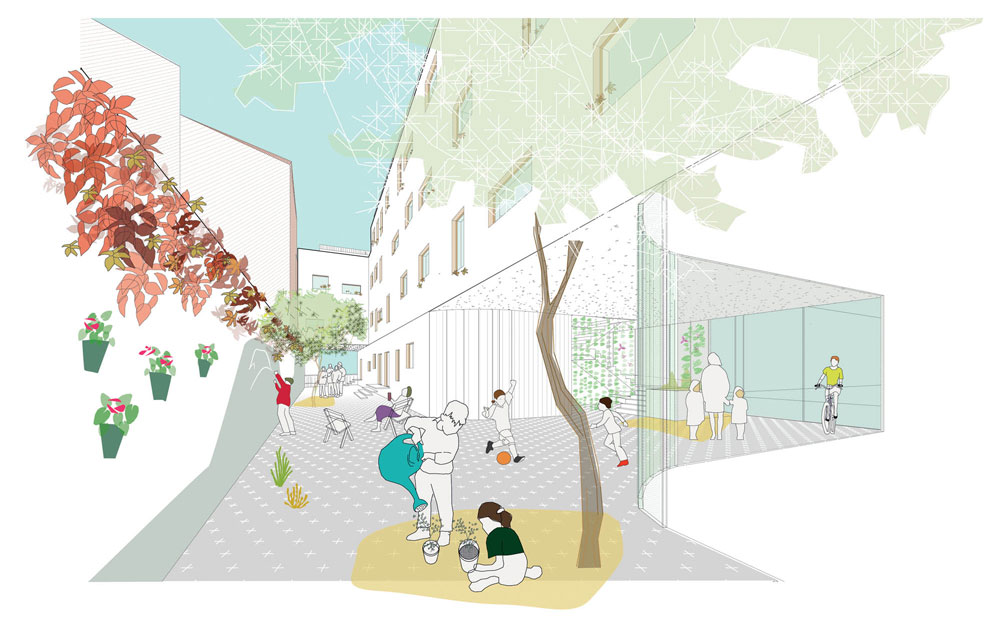 Cohousing Verde Entrepatios Madrid Usera viviendas derecho uso ecología