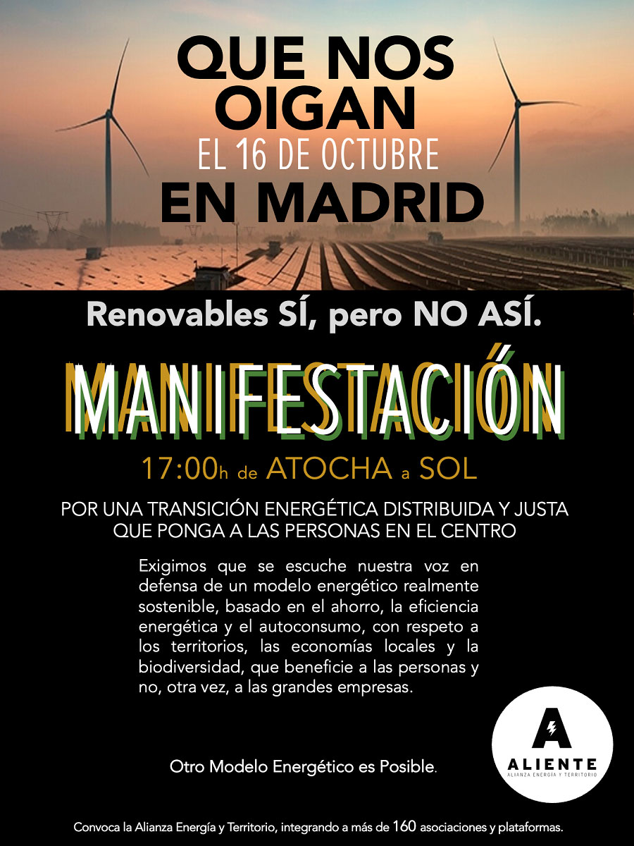 Aliente manifestación Madrid transición energética
