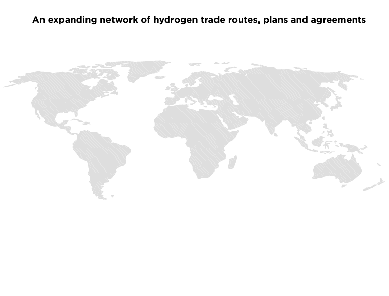 An expanding network of hydrogen trade routes plans and agreements