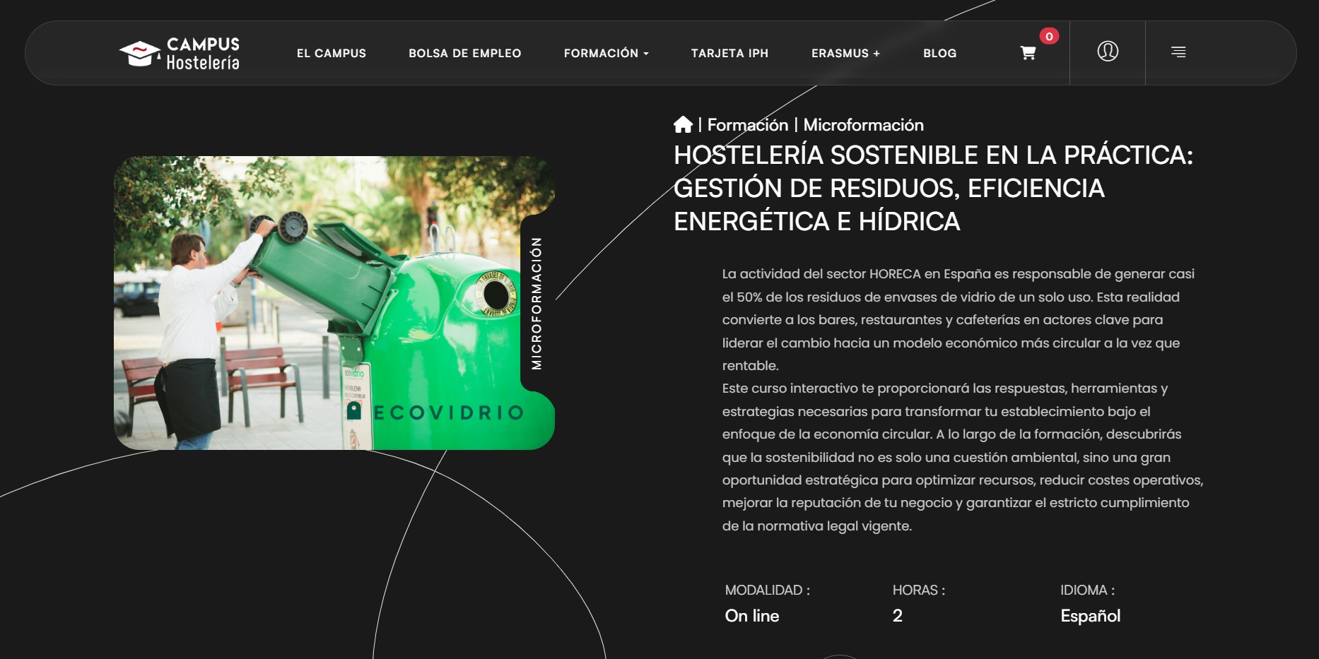 curso gratuito sostenibilidad hostelería Ecovidrio_HdE